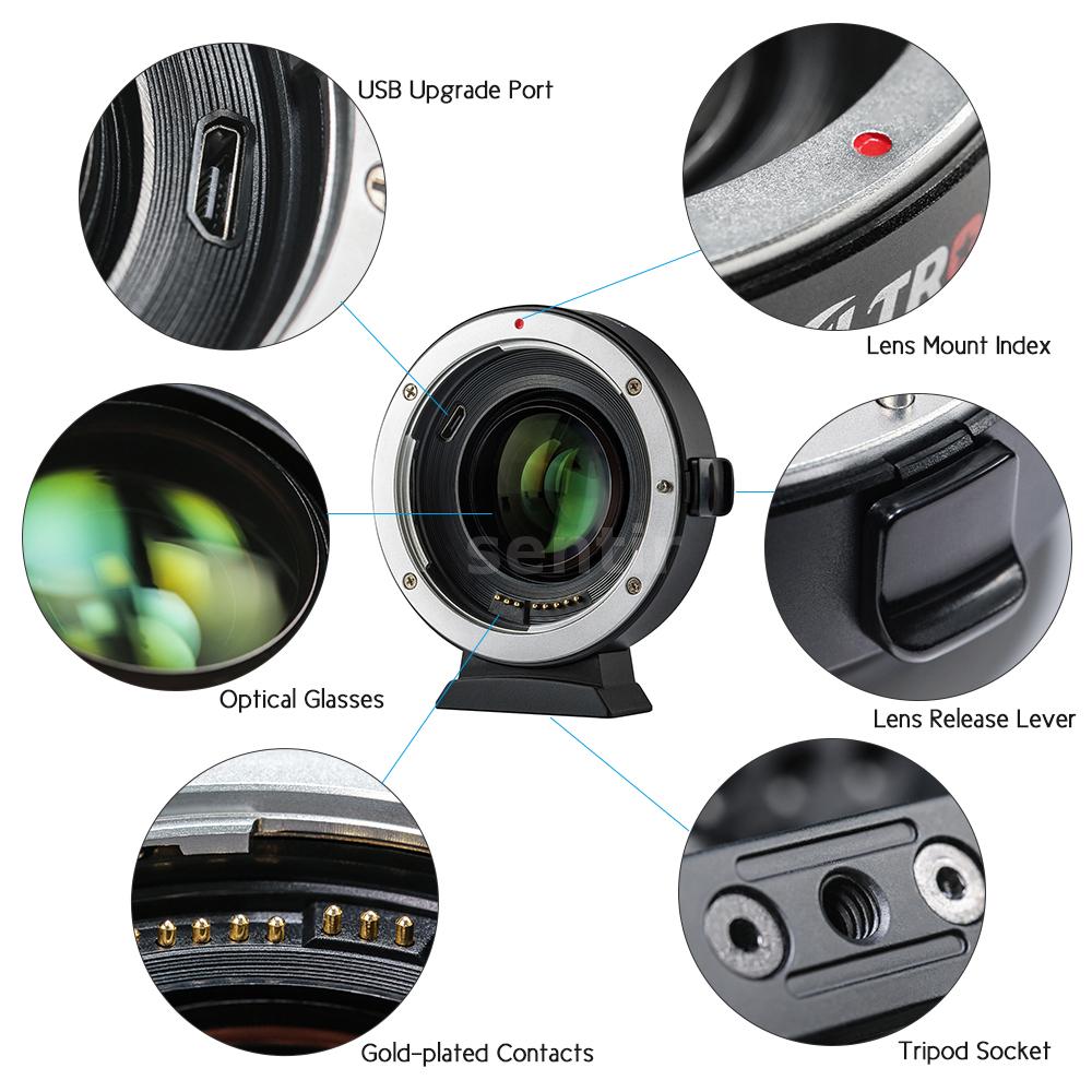 Viltrox EF-EOS M2 Lens Adapter Ring 0.71X Focal Length Multiplier For
